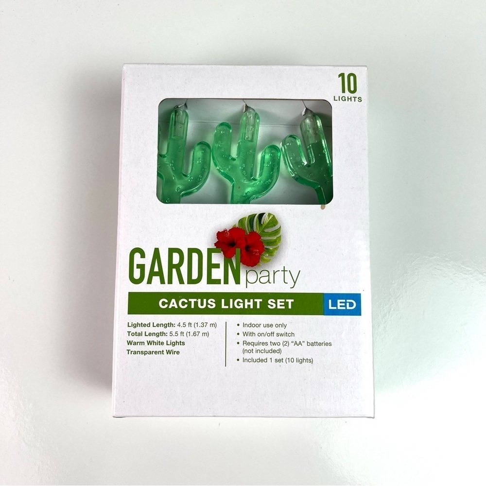 Garden Party Cactus LED String Light Set 5.5 feet Indoor Decorative Lights New